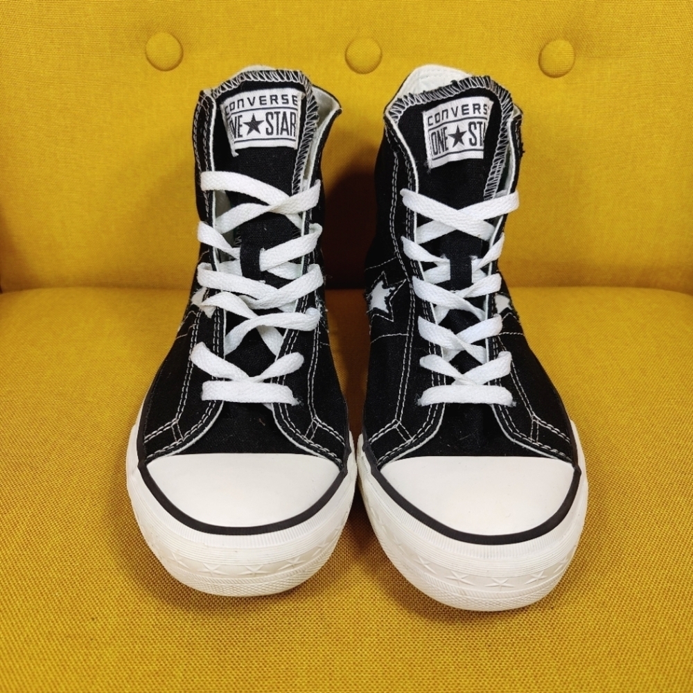CONVERSE ONE STAR Chuck Taylor High Top Black White Sneaker Men's Shoe Size 7 - Picture 4 of 9